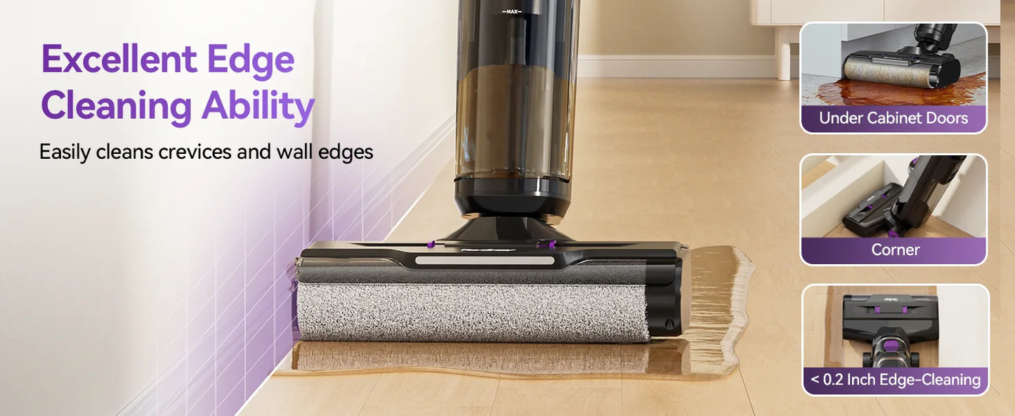 Redroad H15 Wet Dry Vacuum Cleaner 20000Pa,35Mins Runtime Cordless Vacuum Cleaner, Cordless Vacuum and Mop All in One,Self-Cleaning for Hard Floors Sticky Messes and Pet Hair