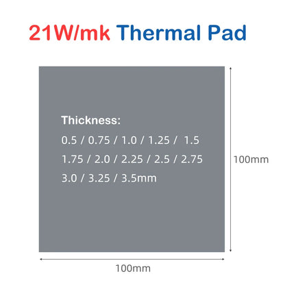 21W/MK Thermal Pad Kit 0.5mm 1.0mm 1.5mm High Performance Thermal Pads for SSD GPU CPU Nvme M.2 PS5 PC Laptop Heatsink Cooling