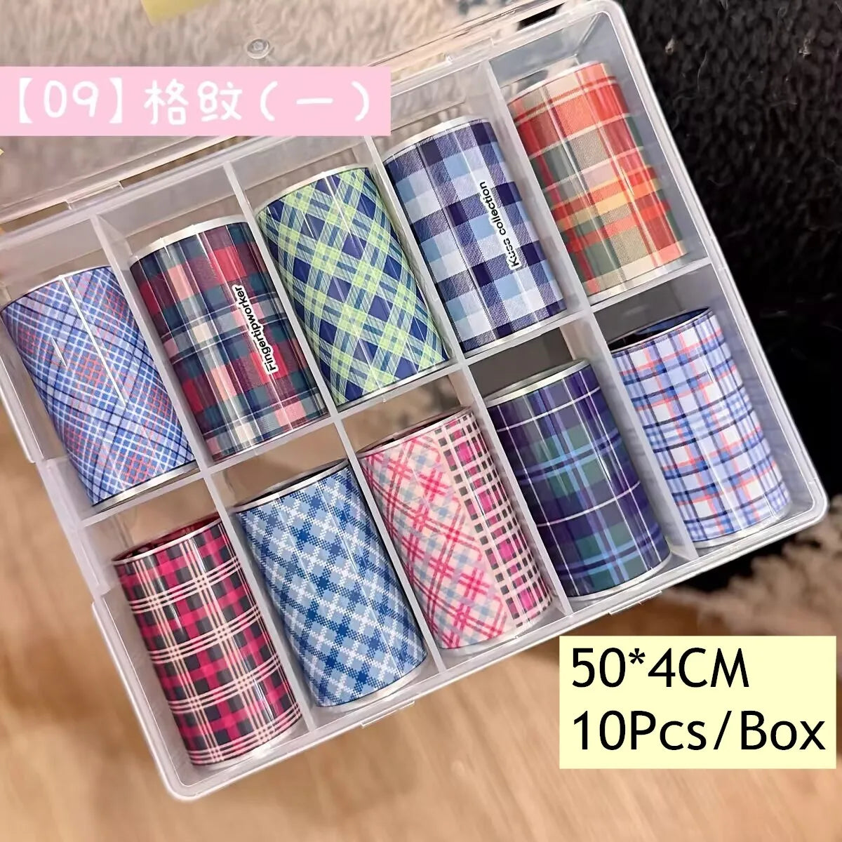10Rolls Plaid Thousand-Bird Bow  Stars Nail Foils Transfer Paper  Nail Art Stickers  Manicure Set Decal  Nails Decoration