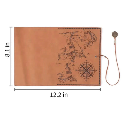 1PC Creative Treasure Map Retro Pencil Case Leather Large Capacity Roll Pencil Bag Embossed Buckle Simple Stationery Box Roll Po