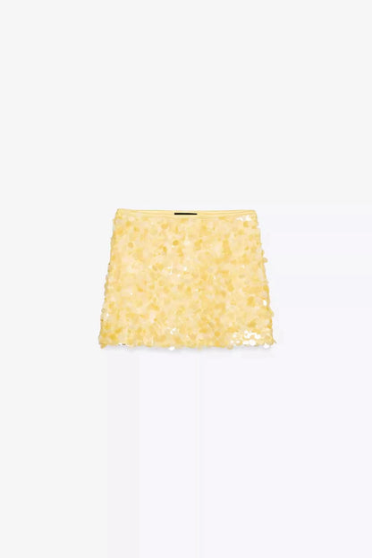 Summer New Women's Design  ort  Skirt with Inner  Bead Decoration Casual Sle Polyester Fiber Knitted A-Line...