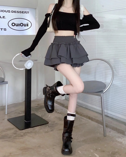 Women‘s High Waist Ballet Cake Skirt 2026 Spring Summer Slimming Short A Line Fluffy Mini Pants Style