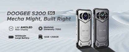Global Version DOOGEE S200 5G Rugged Phone 6.72" 120Hz Display 12GB 256GB 100MP AI Main Camera 10100mAh Battery NFC Smartphone