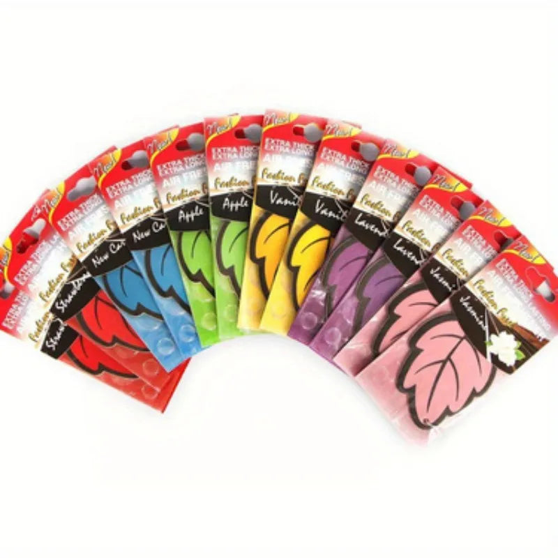 6/30/60/120/240/360/600pcs Leaf Shape Car Air Freshener  Paper Auto Hanging Vanilla Perfume Fragrance Accessories Interior