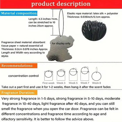 3-60Pcs X Version Car Air Refresher Car Suspension Decoration Home Bathroom Refresher Natural Perfume Car Interior Hanging Paper