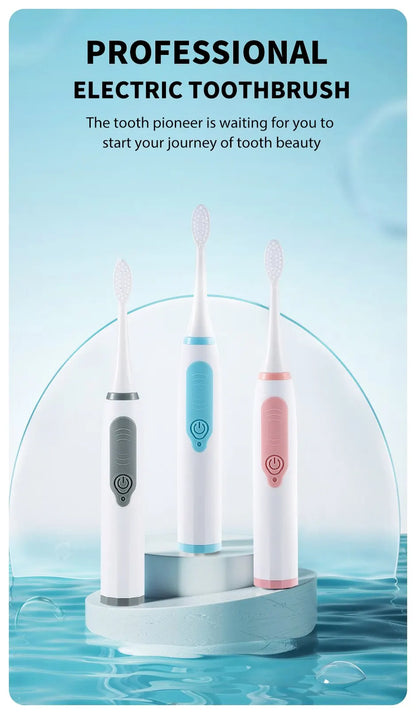 Clearance_Jianpai Sonic Electric Toothbrush for Men and Women Adult Household Non Rechargeable Soft Hair IPX6 Waterproof_Continu