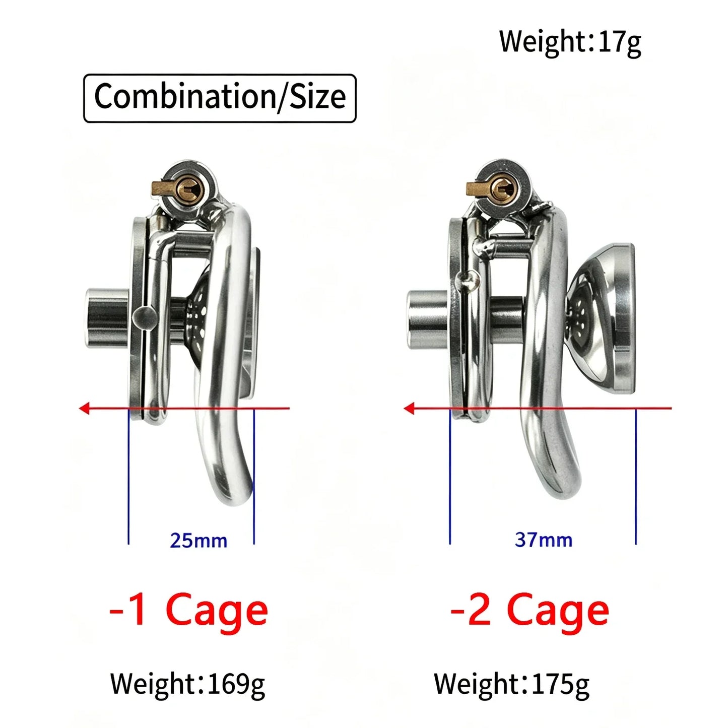 Urethral Inverted Negative Male Chastity Lock Flat Cock Cage with Metal Urethral Catheter for Couple Men Penis Ring Bondage BDSM