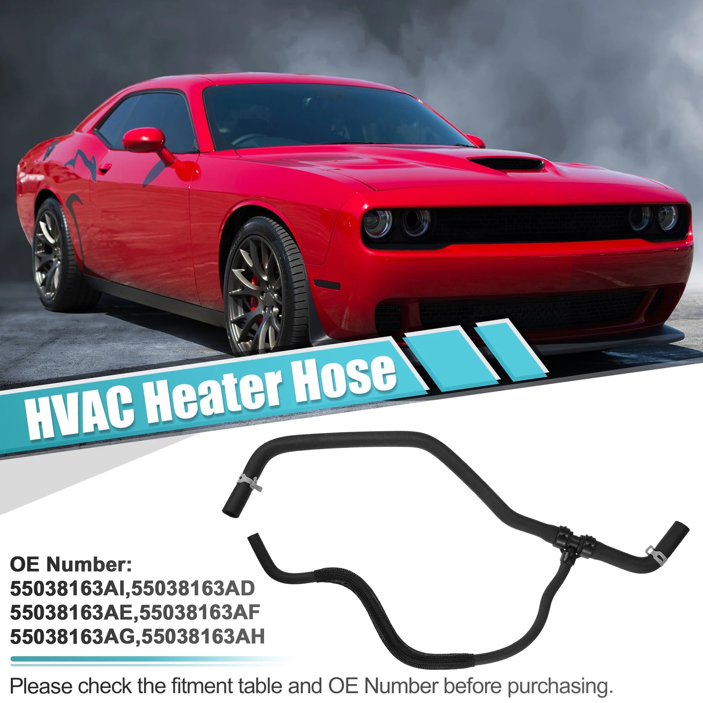 UXCELL Heater Hose NO.55038163AI/55038163AE for Dodge Challenger 2017-2018 for Dodge Charger 2019-2021 for Chrysler 300 2011
