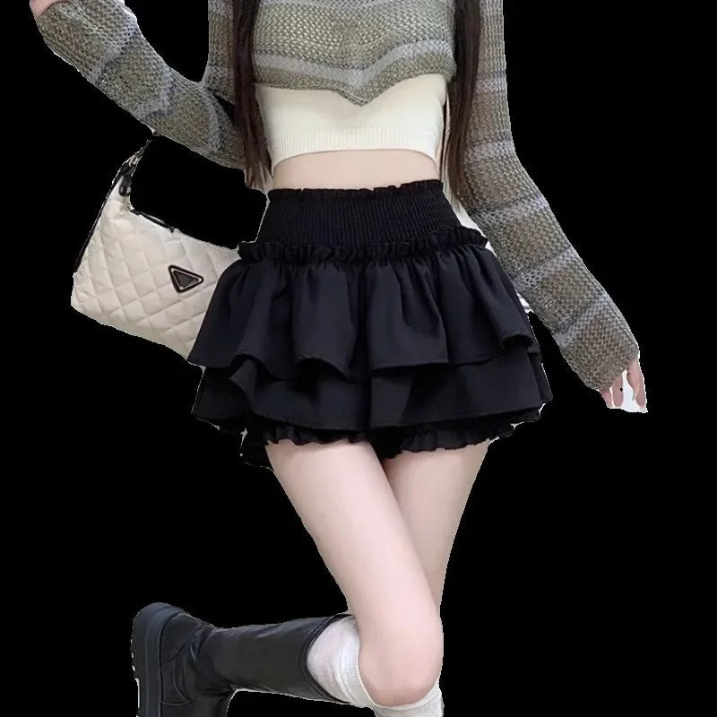 Women‘s High Waist Ballet Cake Skirt 2026 Spring Summer Slimming Short A Line Fluffy Mini Pants Style