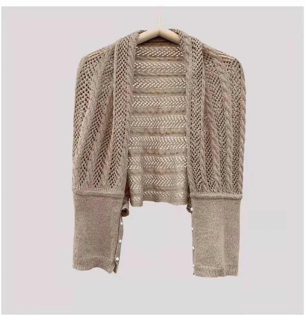 2022 Spring Autumn New Women's Knitted Shawl Cloak Multifunctional Warm Scarf Versatile Scarf Ponchos Capes Cardigan Khaki