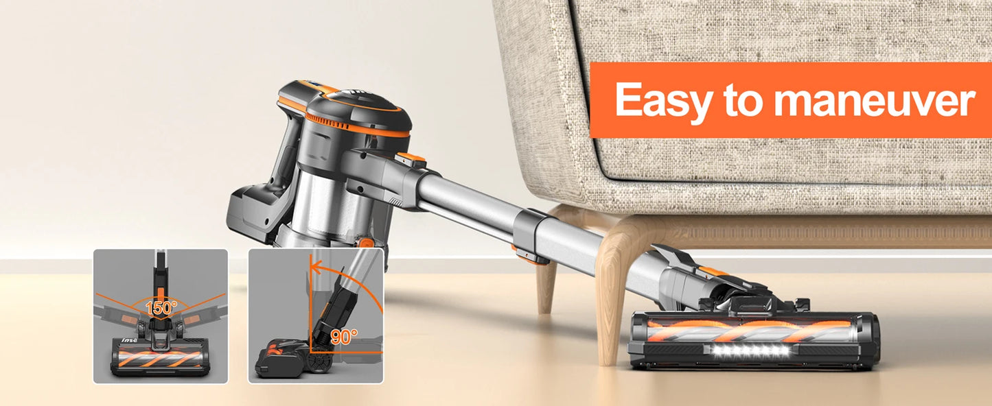 Cordless Vacuum Cleaner, 80000Pa/300W,65 Mins Runtime, 1.2L Dust Cup. Equipped with Digital Display, Anti-Tangle Brush, Self-Standing Design & Wall Charging Dock. 4-Layer Filtration, Ultra-Quiet Operation. Ideal for Pet Hair,