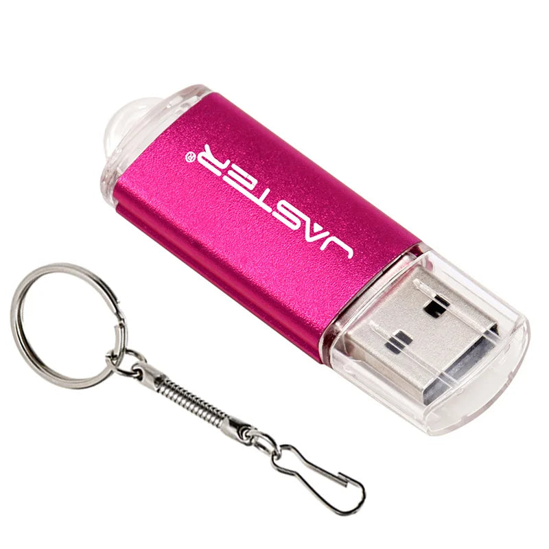 JASTER High Speed USB 2.0 Flash Drive Mini Plastic Pendrive 128M 4GB 16GB 32GB 64GB 128GB With Keychain Memory Stick Pen Drive