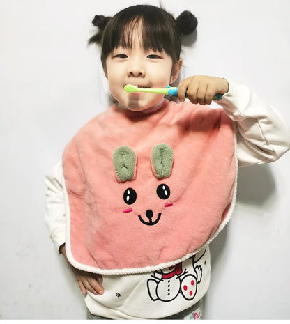 1pc Baby Bibs for Children Washing Face Towel Soft Salive Towel Boys Girls Learning Brushing Teeth Towel for 3 To 8 Years Kids