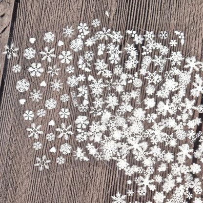 30 Sheets Christmas Nail Art Stickers Self Adhesive 3D White Snowflake Nail Decals Xmas Nail Supplies Christmas Manicure Sliders