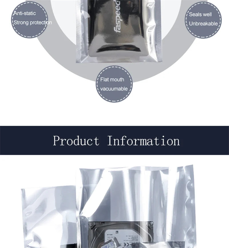 ESD Bag with Top Open Anti Static Shielding Package for Storage Electronic Components PCB Board Protection USB Pouches