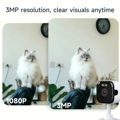 Mini Window Camera Replaces Outdoor Cameras 2.4/5GHz WiFi Camera 3MP Resolution Full-Color Night Vision Through Window Camera