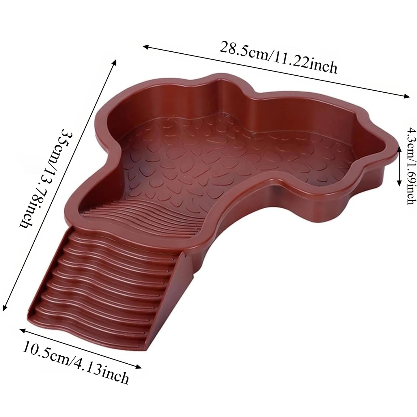 Reptile Bathing Pool with Ramp Turtle Soaking Tub Slip Proof Water Bowl for Tortoise Bearded Dragon Gecko Terrarium Decoration