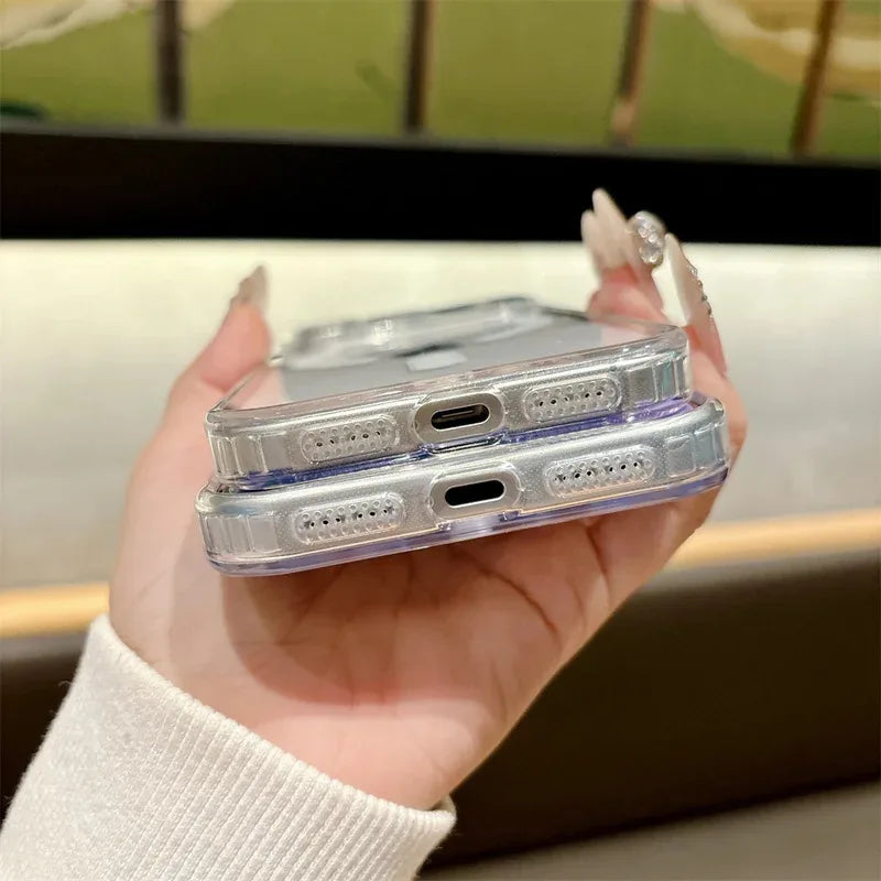Luxury for Magsafe Magnetic Phone Case for iPhone 17 Pro Max 17 Air 16 Pro 15 14 13 12 11 Transparent Shockproof Protect Cover