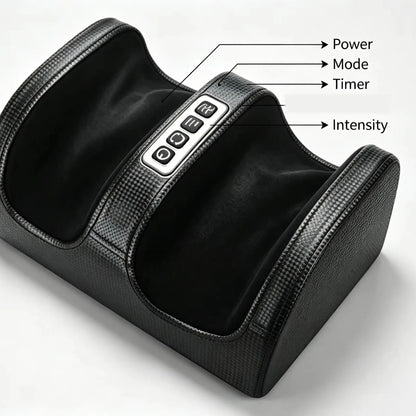 Electric Foot Massager Shiatsu Kneading Deep Tissue Relax Heated Roller Calf Pain Relief Fatigue Muscles Vibrator Machine Health