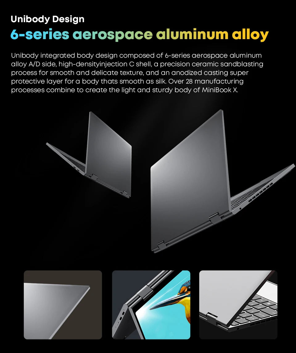 CHUWI MiniBook X Laptop Tablet PC 2 In 1 16GB 512G SSD Intel U300/N150 10.51 Inch FHD IPS Screen 1920*1200 Windows 11 Notebook