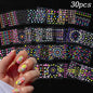 3D Colorful Flowers Cherry Blossoms Rose Daisy Nail Decals 20/30/60/70/90pcs Cute Heart Nail Sticker Manicure Decoration 5.5*6cm