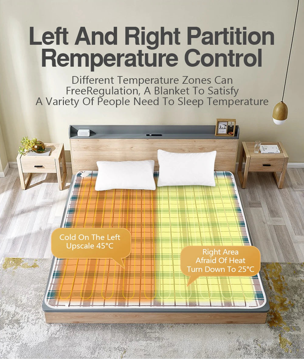 Electric Blanket Heated Mattress 70cm/120cm/150cm Thicker 220V/110V Heater Blanket Electric  Winter Body Warmer Home  EU/US Plug
