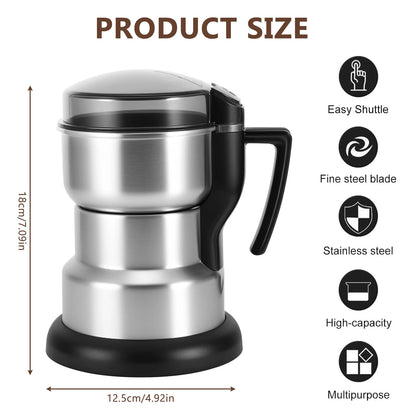 400W Electric Coffee Grinder Spice Grinder Large Home Kitchen Grinder with Handle EU Plug for Coffee Beans Spices Pepper Seeds Herbs Dry Food