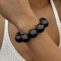 Tocona New Arrival Colorful Big Bead Bracelets for Women Personality Punk Resin Holiday Jewelry Accessories Wholesale Gift