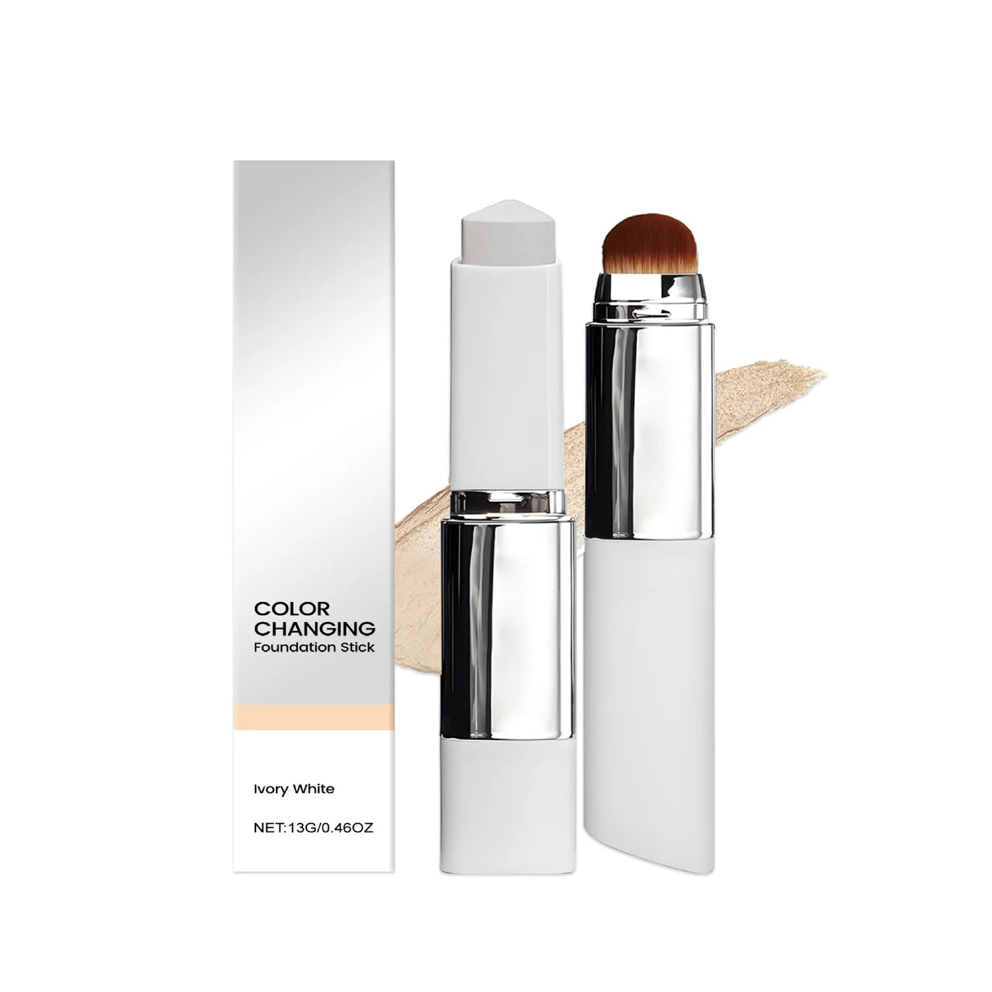 New 2-in-1 Color-Changing Foundation Stick Liquid Lightweight Moisturizing Brightening Foundation Color Changing For All Skin