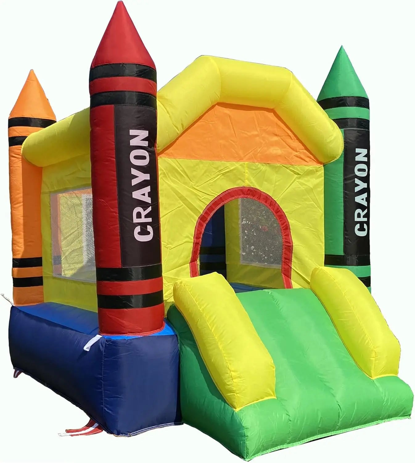 Mini Inflatable Bounce House with Blower Toddler Castle Kids Bouncy House with Slide, air Blower, Carrying Bag and Water Bag
