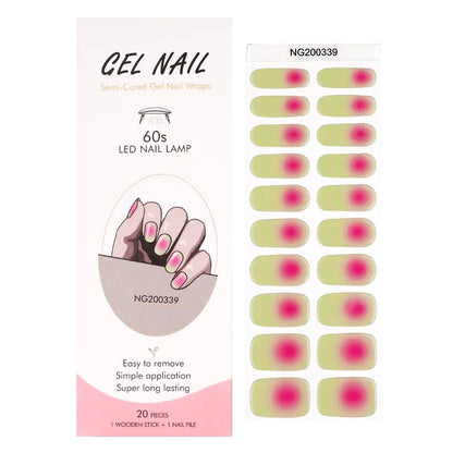 16/18/20Tips Semi-Cured Gel Nail Strips Adhesive Full Cover Stickers for Nails UV Lamp Need Press On Nails Fashion Manicure