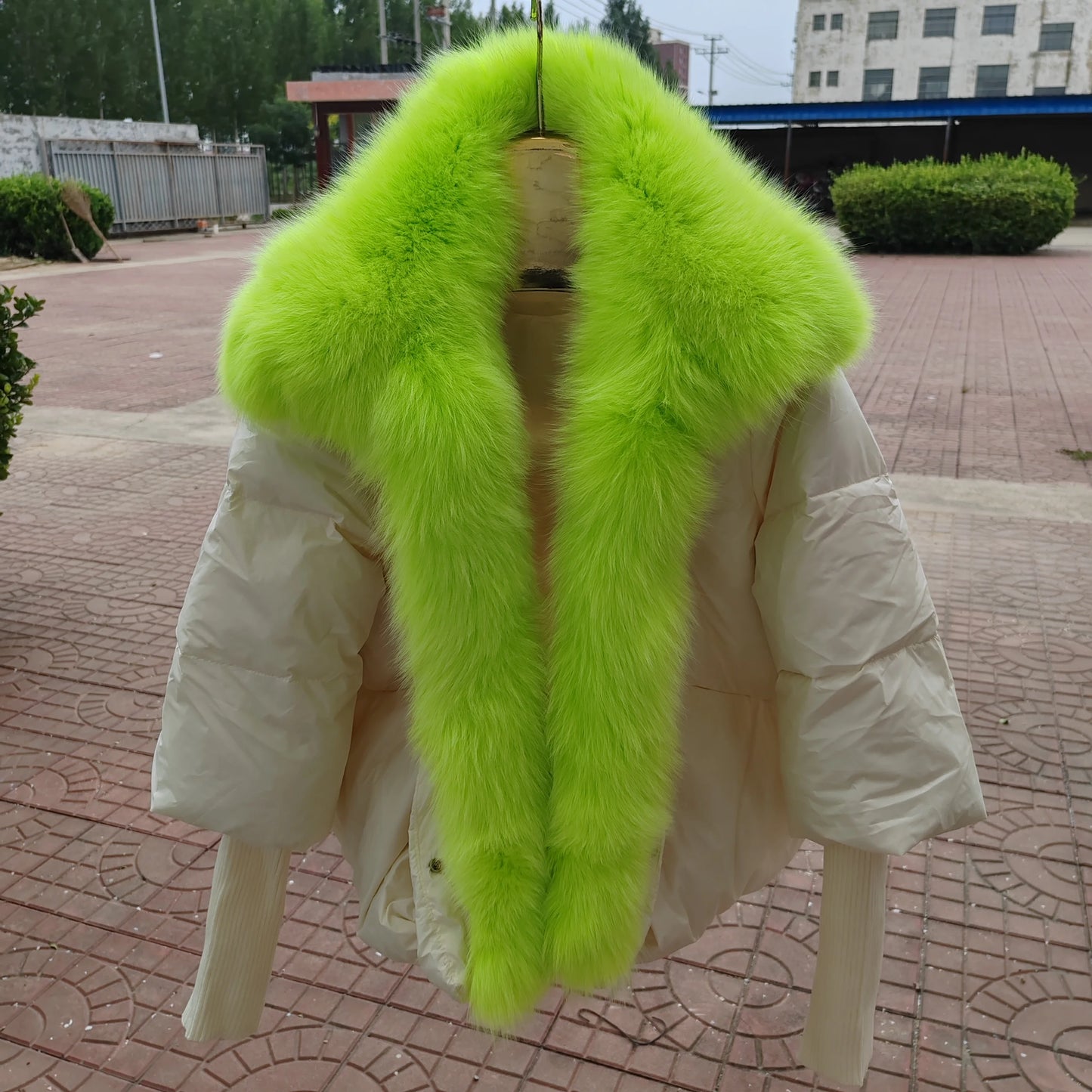 Oversized Winter Warm Real Fox Fur Collar Black Down Coat Women Puffer Outerwear Jackets 2024 Autumn Winter