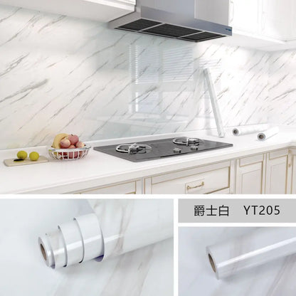 80cm Marble Waterproof Wallpaper for Kitchen Cabinets Bathroom Decor Kitchen Foil Renovation Self Adhesive Oil Proof Stickers