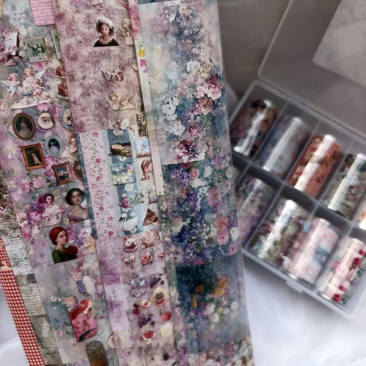10Rolls Lacce Flower  Nail Foils Transfer Paper  Nail Art Stickers  Manicure Set Decal  Nails Decoration
