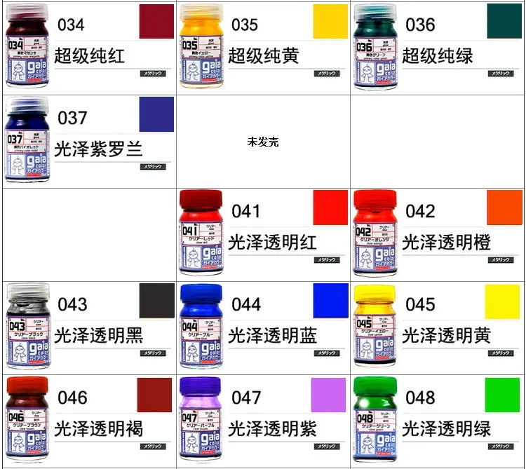 Gaia Model fluorescence specific paint G101-G110 Transparent Fluorescent color system Japan Gunpla Plastic Military