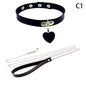 Sexy Leather Heart Necklace Collar Set with Leash for Women BDSM Cosplay Bondage Accessories Couple Role Play Game Props