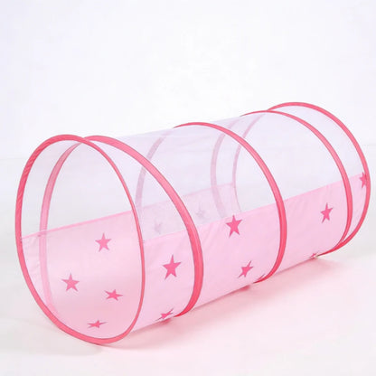 IMBABY Foldable Princess Tent with Tunnel, 3PC Kids Play Tent for Toddlers Girls, Indoor Outdoor Castle Playhouse for Baby Gifts