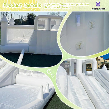 White Bounce House Oxford Bouncy Castle with Two Slides Bounce House for Kids with Large Ball Pits wedding Party Inflatable toys