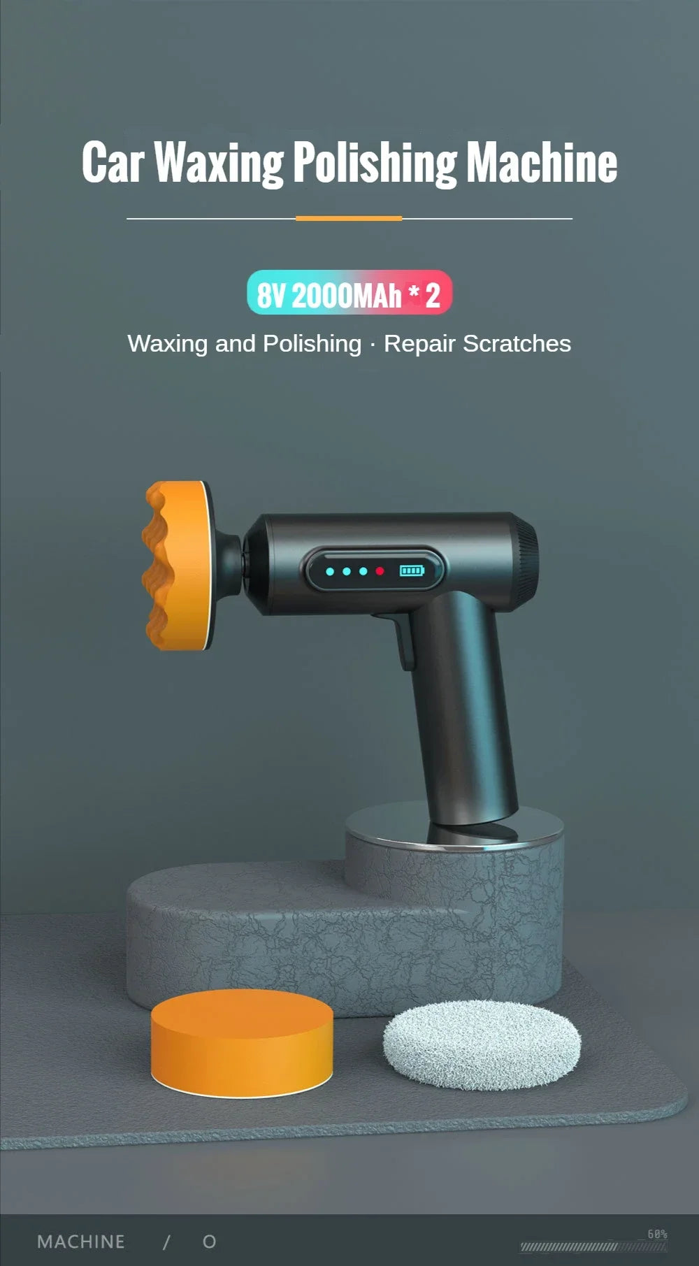 EAFC Car Polisher Machine Handheld Wireless Polisher Car Polishing Waxing Machine Power Tool for Car Body Cleanig Waxing Repair