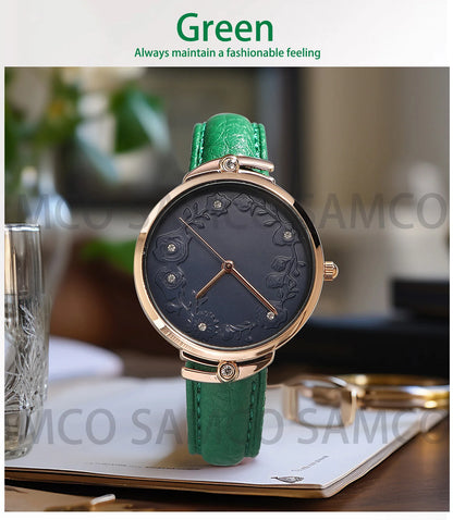 SAMCO Genuine Leather Watch Band 12/14/16/18/19/20/21/22/24 mm Watch Strap for Man Women High-quality Wrist Watchband + Tool