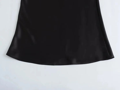 KONDALA Vintage Satin Solid Long Skirts Women High Waist Elastic Silky Skirts Fashion 2025 Spring Elegant Straight Skirts