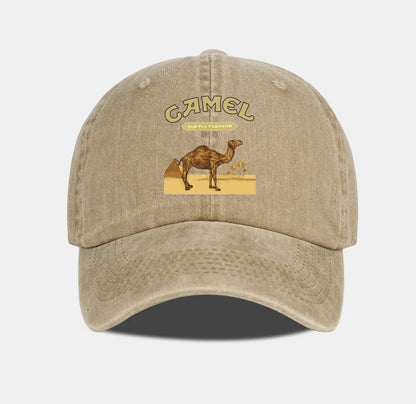 1-Piece Camel Print Baseball Cap Classic Minimalist Retro Style Breathable Soft Fabric Perfect for Work and Daily Wear Adjustabl