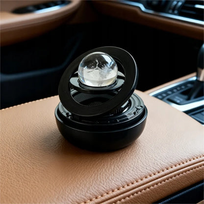 Solar Car Air Freshener Diffuser, Rotating Planet Ornament with Aromatherapy, Auto Dashboard Perfume Scented Gift for Vehicle