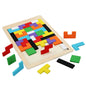 Wooden Blocks Puzzle Brain Teasers Toy Tangram Jigsaw Intelligence Colorful 3D Russian Blocks Montessori Educational