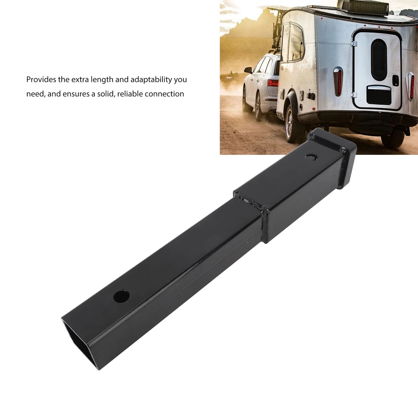12 Inch Trailer Hitch Receiver Extender Black 5000 Lbs Towing Reliable Hitch Extension For 2 Inch Receiver Tube Tow Bar Shank