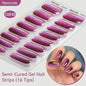 Gradient Auroras Semi Cured Gel Nail Strips Sparkly Shinning DIY Gel Polish Stickers for Nails Works with UV/LED Nail Lamps