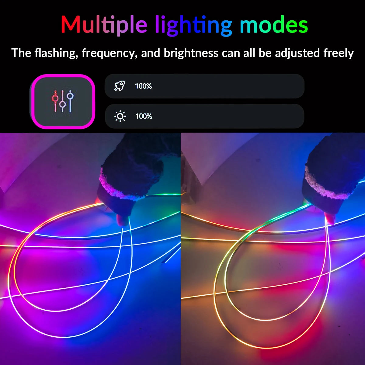 18IN1 Full Color Streamer Car Ambient Lights RGB 64 Color Universal LED Interior Hidden Acrylic Strip Symphony Atmosphere Lamp