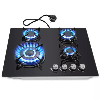 TopStrong 4-Burner Glass Ceramic Built-in Hob Natural Gas Propane Gas Hob