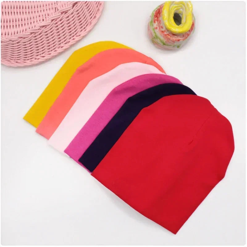 6M-3Y Baby Knitted Hat Scarf Set Solid Color Cotton Hip Hop Beanie Warm Toddler Cap for Boys Girls Spring Autumn Winter