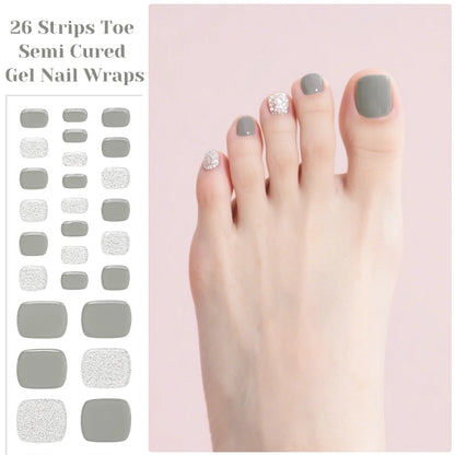 Gradient Auroras Semi Cured Gel Nail Strips Sparkly Shinning DIY Gel Polish Stickers for Nails Works with UV/LED Nail Lamps